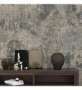 VEELIKE Old Weathered Concrete Wallpaper Peel and Stick for Bedroom Bathroom Textured Wallpaper R...