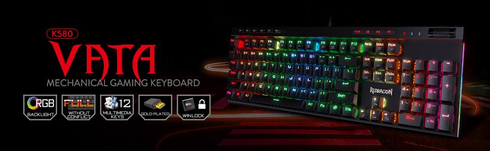Redragon K580 RGB macro keyboard for MMO gaming gives quick command access