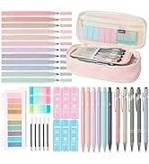 39PCS Aesthetic School Supplies with Cute Pencil Case, 5X Ballpoint Pens with Stylus Tip, 12X Pas...