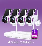 xmartO Wireless Solar Security Camera System, 10CH 4K Expandable WiFi6 NVR+4*4MP 2K Outdoor Cams,...