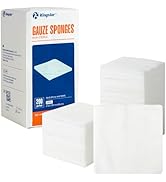 200 Pack 4x4 Inch Gauze Sponges 8-Ply, 100% Cotton Large Gauze Pads for Wound Care, Highly Absorb...