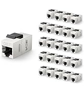 VCE Cat7 Shielded Keystone Coupler, 25 Pack STP Ethernet Coupler, POE Ready, High-Speed 10G, 600 ...