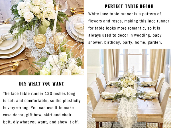 lace table runner white table runner boho dining table runner for table runner wedding baby shower