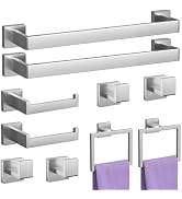 10-Piece Brushed Nickel Bathroom Accessory Set Including - 16" Hand Towel Holder - Toilet Paper H...