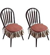 patdrea Chair Covers for Dining Room Set of 2, Orange Ruffle Chair Seat Covers with Ties, Non Sli...