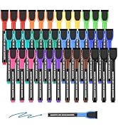 SUQJOY Magnetic Dry Erase Markers with Eraser Caps, 1-2mm Bullet Tip, Low Odor Quick Dry Ink, 12 ...