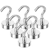VortecSys 6 Pack Magnetic Hooks Heavy Duty, 30Lbs Neodymium Magnets with Hooks for Cruise Cabins,...