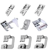Fbshicung 9Pcs Sewing Machine Feet Set Includes 3pcs Narrow Rolled Hem Presser Feet,3Pcs Rolled H...