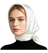 Rcrawica Women's Sparkle Crystal Square Scarf,27.5 * 27.5 Inches | Classic Rhinestone Floral Sati...
