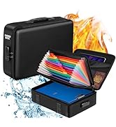 Fireproof Document Organizer Box, Fire Box Safe for Home Documents with Lock, Firesafe Waterproof...