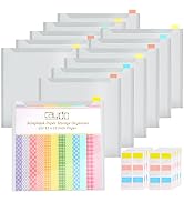 Caydo 12 Pieces Scrapbook Paper Storage with Sticky Index Tabs for Holding 12 x 12 Inch Scrapbook...