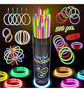 210 Pcs Colorful Glow Sticks Party Pack - 100 8' Glow Sticks, 100 Connectors and Fun Accessories ...