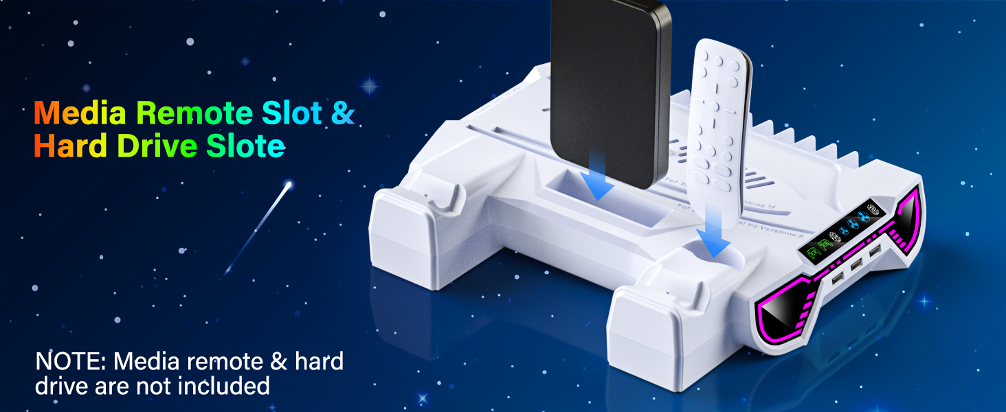 ps5 stand with controller charger and cooling fan