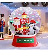 Juegoal Christmas Inflatables Decorations Outdoor, 6FT Inflatable Xmas Snow Globe with Built-in R...