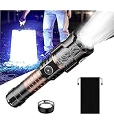 SKYFIRE Rechargeable Flashlight Led High Lumens: Tactical Flashlights Super Bright Zoomable with ...