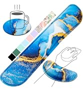 Gimars Upgrade Enlarge Gel Memory Foam Set Keyboard Wrist Rest Pad, Mouse Wrist Cushion Support f...