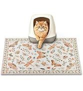 PPET Cat Litter Mat, 24" x 16" Litter Mat, Traps 100% Cat Litter, Non-Slip Litter Box Trapping Ma...
