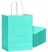 Bakepacker 24Pcs Paper Gift Bag with Handles Bulk Blue Green Paper Bags Multiple Uses (8.3"x6"x3....