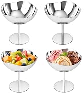 BAOKARU Stainless Steel Dessert Cup Set, 4-Pack Detachable with Stands