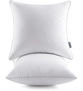 MIULEE 18x18 Pack of 2 Throw Pillow Inserts, 100% Cotton Cover, Fluffy and Cozy Decorative Pillow...