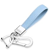 QBUC Genuine Leather Car Keychain,Universal Heavy Duty Metal Key Chain Accessories,Car Fob Key Ke...