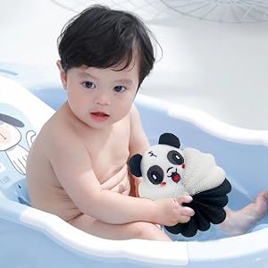 MURRI&MURRDI Kids Bath Pouf Mesh Loofah Sponge for Children Shower Exfoliating Cute Cartoon spong