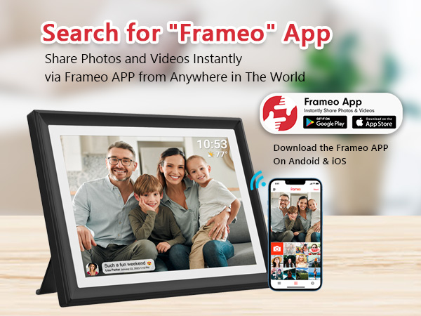 FRAMEO 10.1 Inch Smart WiFi Digital Photo Frame Digital Picture Frame