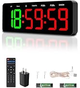 QINYUNE Gym Clock Timer for Tabata/FGB/EMOM,Interval Workout with Large LED Display,Digital Wall ...