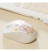 My Little Pony Fluttershy Rechargeable Wireless Mouse - 4-Button Silent Click Mouse with 3 Adjust...