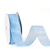 Pandahall 20 Yards Sheer Organza Ribbon 1 Inch Organza Chiffon Ribbon Sky Blue Satin Ribbon Thin ...