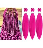 Braiding Hair Pre stretched Magenta Pink Prestretched Braiding Hair Extensions Kids Hypoallergeni...