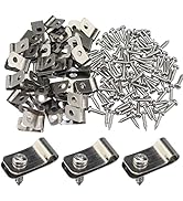 Wire Fence Clips Metal 100 Pcs Wire Clamps Stainless Steel Fencing Mounting Clips with 100 Pcs St...