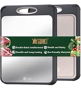 GUANCI Cutting Board for Kitchen, Stainless Steel Cutting Board Double Sided for Chopping Meat/Ve...