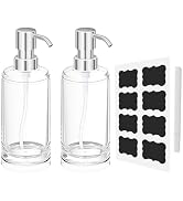 APLOP Soap Dispenser Set of 2, Clear Plastic Hand Soap and Dish Soap Dispenser for Kitchen and Ba...