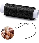 KAQRHFT 0.8 mm 54 Yards Round Waxed Thread, Waxed Thread for Leather Sewing, Leather Thread Wax S...