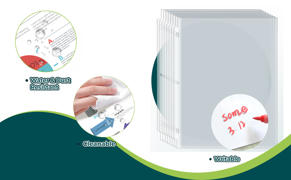 plastic binder sleeves