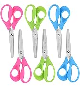 OneName Left-Handed Kids Scissors,5 Inch Left handed Scissors for Kids,Stainless Steel Blade Comf...