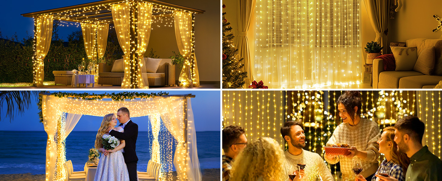 Waterfall fairy lights