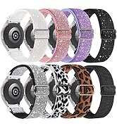 8 Pack Stretchy Nylon Bands Compatible with Samsung Galaxy Watch 5 Band 40mm 44mm 45mm,Galaxy Wat...