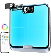 RENPHO Smart Scale for Body Weight, Fitness Equipment with RGB Lighting, Rechargeable Scale with ...