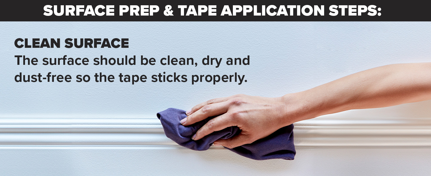 surface prep & tape application steps 1
