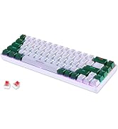abucow 68-Key Mechanical Keyboard with Colorful Backlight 60% Gaming Keyboard Green-White Keycaps...