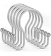 Goowin Shower Curtain Hooks, 12 Pcs Shower Curtain Rings, Stainless Steel Shower Curtain Hangers,...