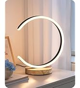 EDISHINE Modern LED Table Lamp, C-Shaped Bedside Lamp with 3 Color Temperature & Dimming, Upgrade...