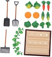 NUOBESTY 1 Set Mini Shovel Rake Farm Model Kit Vegetable Figurines Mini Model Miniature Vegetable...