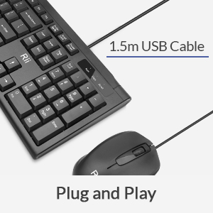 Rii RK907 USB Wired Keyboard and Wired Mouse Combo