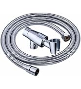All Metal Shower Head Holder with Hose | Solid Brass Adjustable Shower Arm Mount | 74 Inch Flexib...