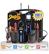 Automotive electrical system tester kit with digital display, probes, and cables. Includes circuit checking, short locating, and fuel injector testing functions. Comes with 20ft and 20ft cables.