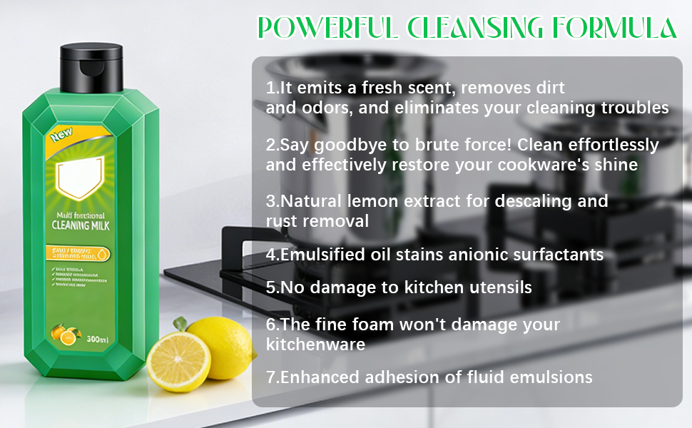 Multi Functional Effective Cleaning Milk for Household Kitchen to Heavy Oil Stains