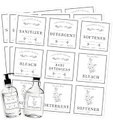 LIKAJON Laundry Label Set, 27 Pcs Waterproof Laundry Sticker Labels for Jars, Spray Bottles & Det...